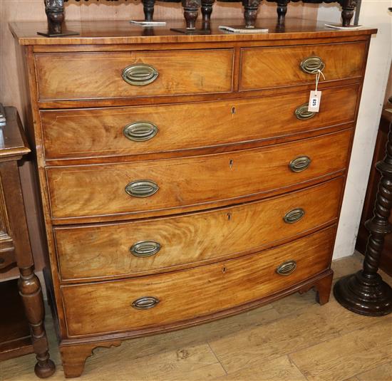 A Regency mahogany bowfront chest W.118cm